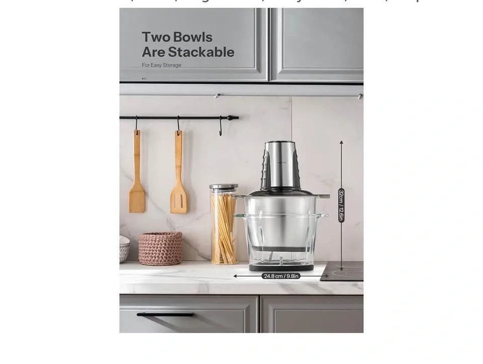 Reemix Food Processor with 2 Large Bowls (12 Cup + 12 Cup) - photo 2