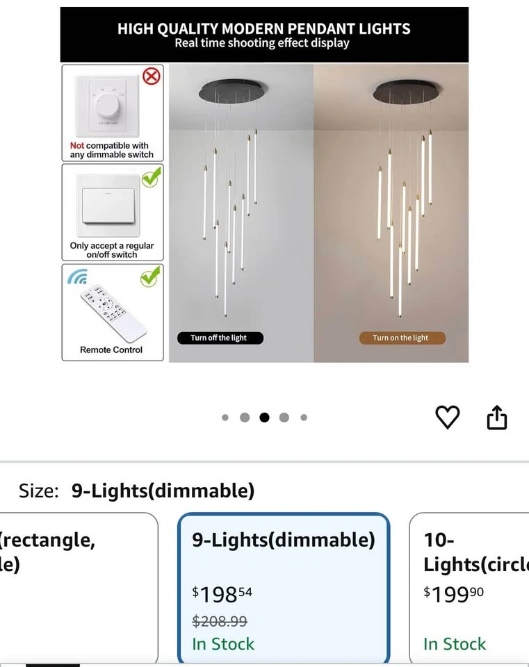 Ceiling Chandelier with Remote Control - photo 4