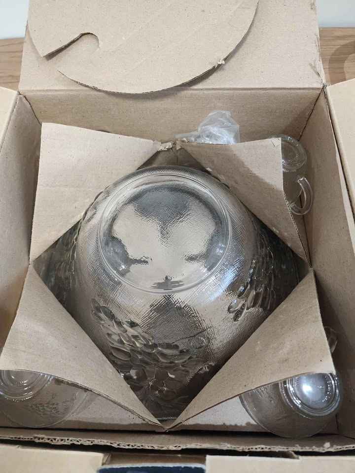 Brand New Romance Glass Punch Bowl Set - photo 2