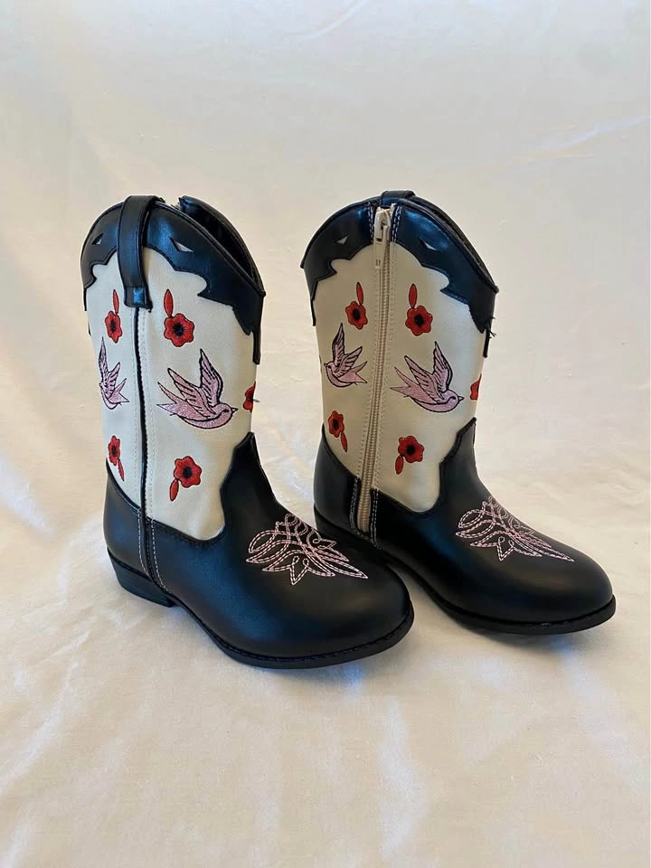Girls Steve Madden Embroidered Cowboy Boots Size 11 Toddler