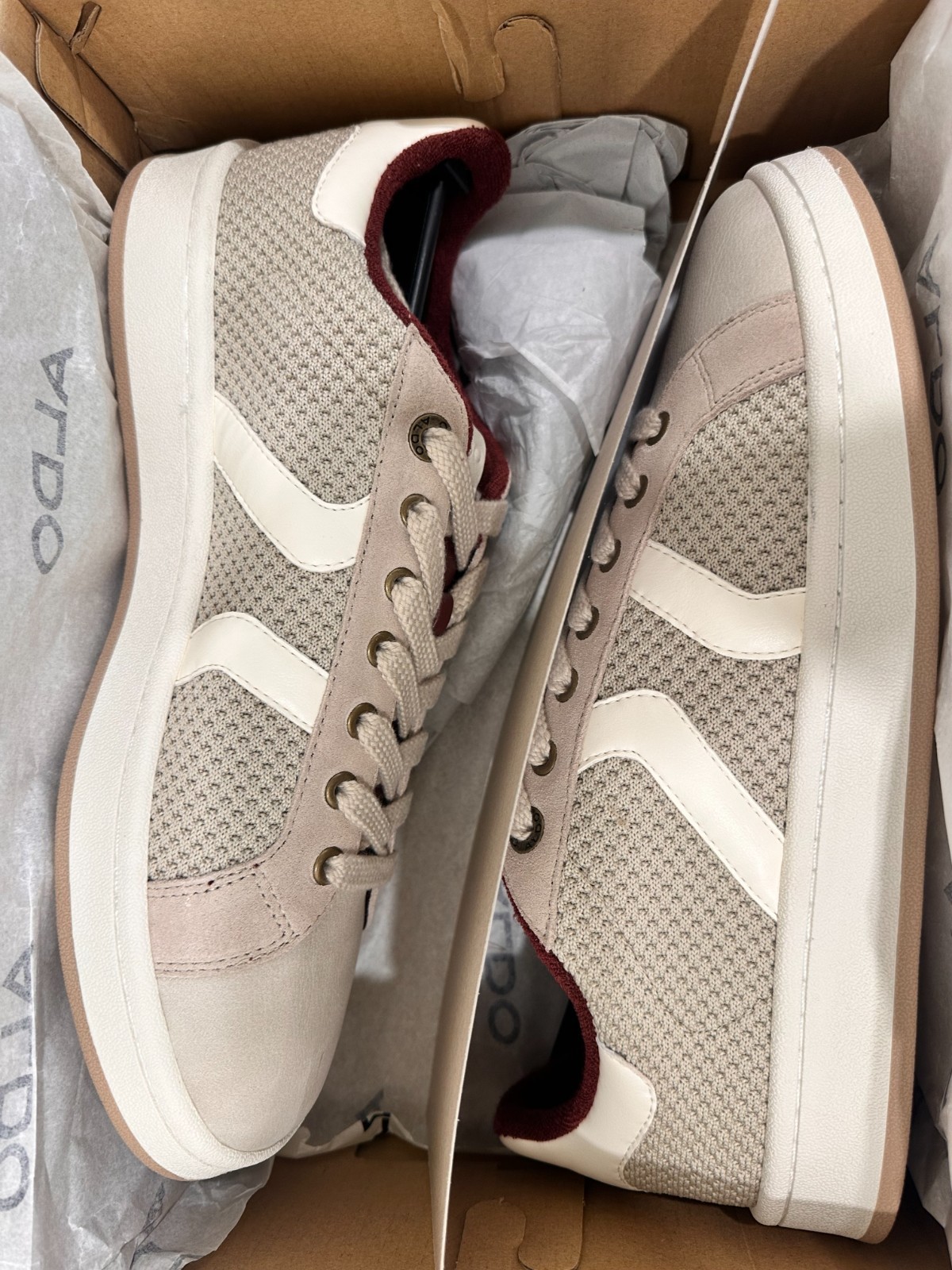 NEW ALDO Retrokicks‑101 Men’s Sneakers Size 11 White Beige Gray - photo 3