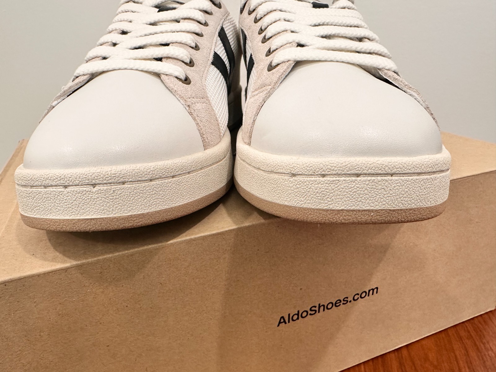 ALDO Retrokicks-100 Men's Sneakers Size 12 White Beige Black Lea - photo 5