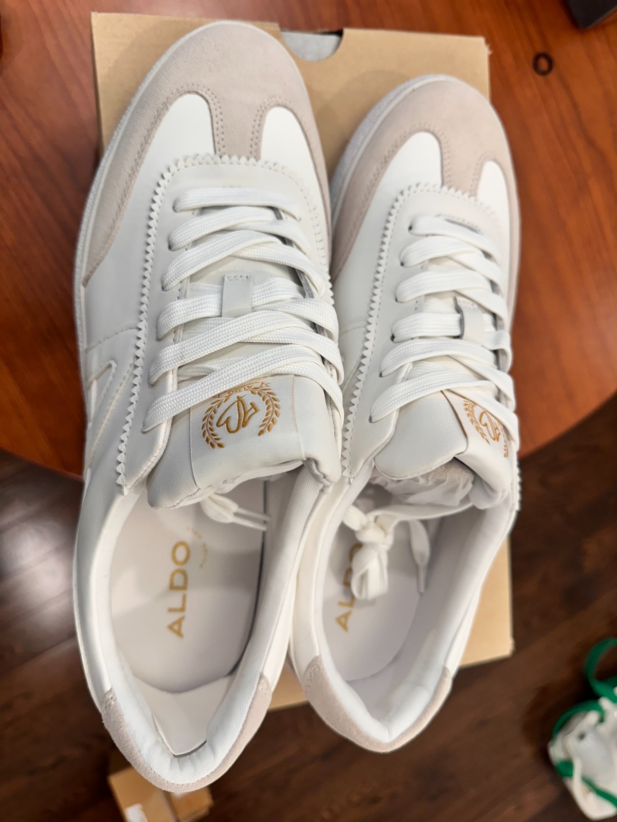 ALDO Sport Club Men's Sneakers Size 12 White Beige Leather Suede - photo 3