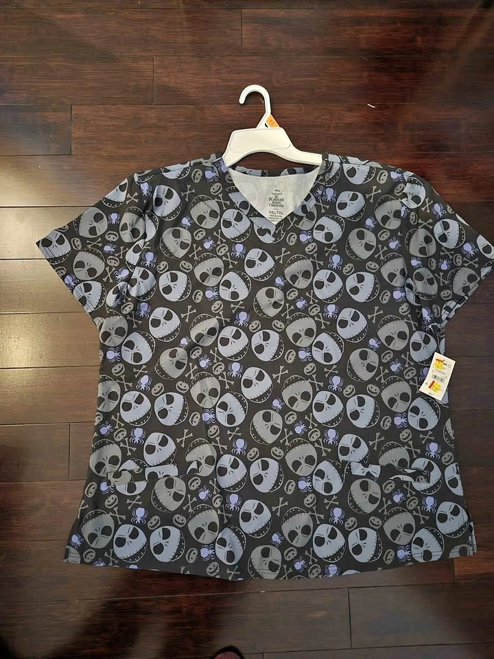Brand New Nurse Scrubs XXL Nightmare Before Christmas