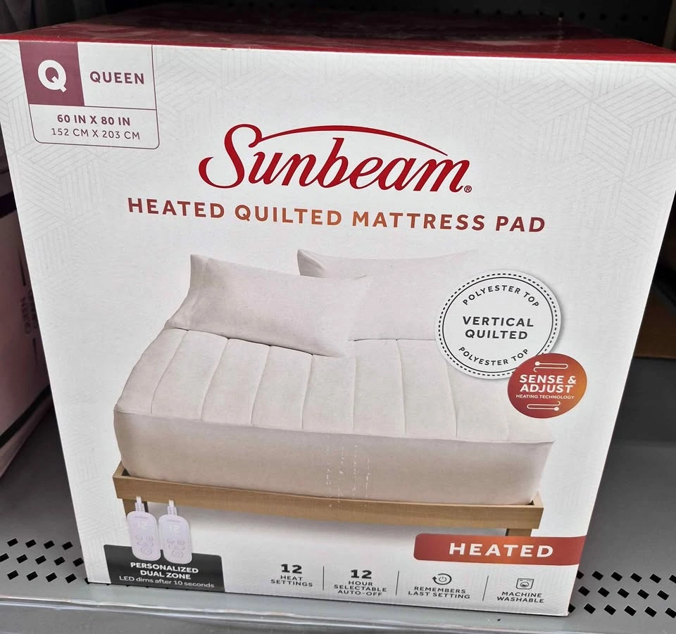 Brand New Queen Sunbeam Heated Quilted Mattress Pad