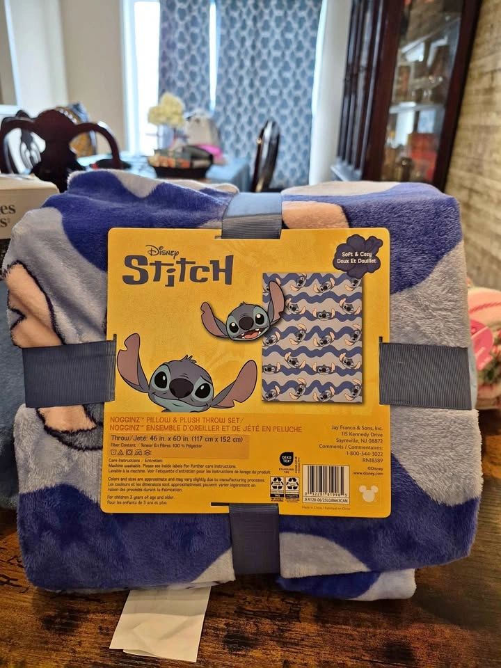 Brand New Stitch Pillow & Plush Throw Blanket Set