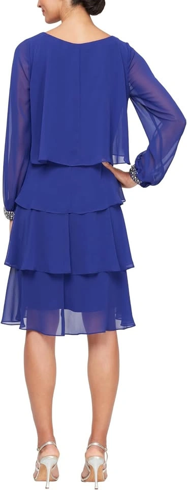 NWT SL Fashions Chiffon Cocktail Dress (Sz 8) - photo 2