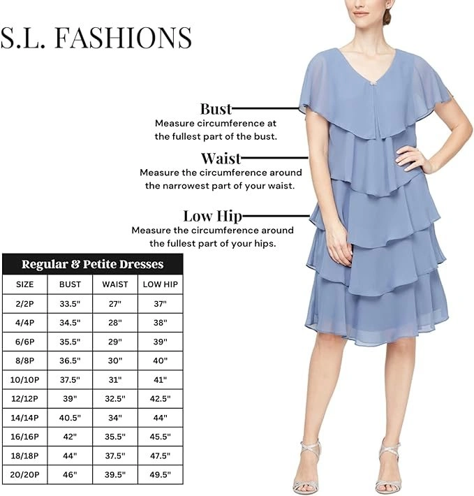 NWT SL Fashions Chiffon Cocktail Dress (Sz 8) - photo 3