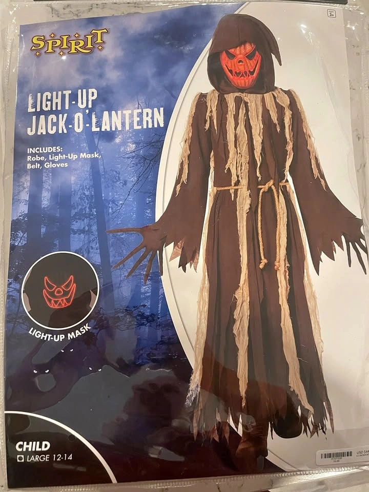 Child's Light Up Jackolantern Halloween Costume (12-14)