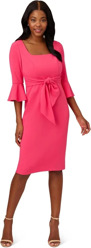 Women's Adrianna Papell Bell Sleeve Tie Front Dress (Sz 14)