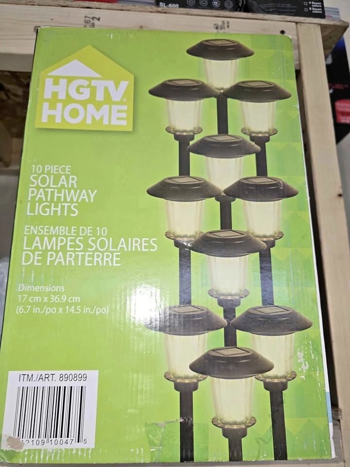New HGTV Home 10 Piece Stainless Steel Solar Pathway Lights