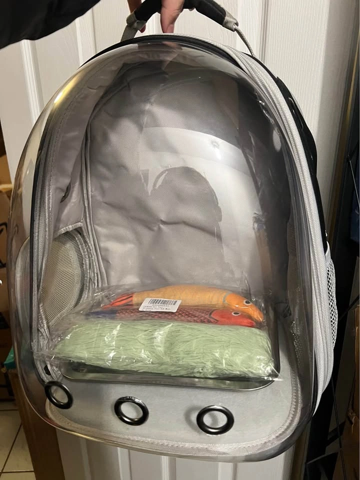 Pet Carrier Backpack with Plate & New Toy Set - photo 3