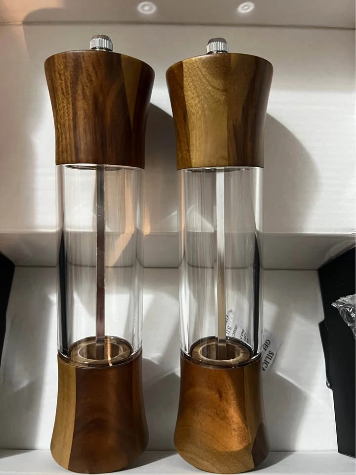 Acacia Wood Salt & Pepper Grinder Set (2) - 8 Inch - photo 2