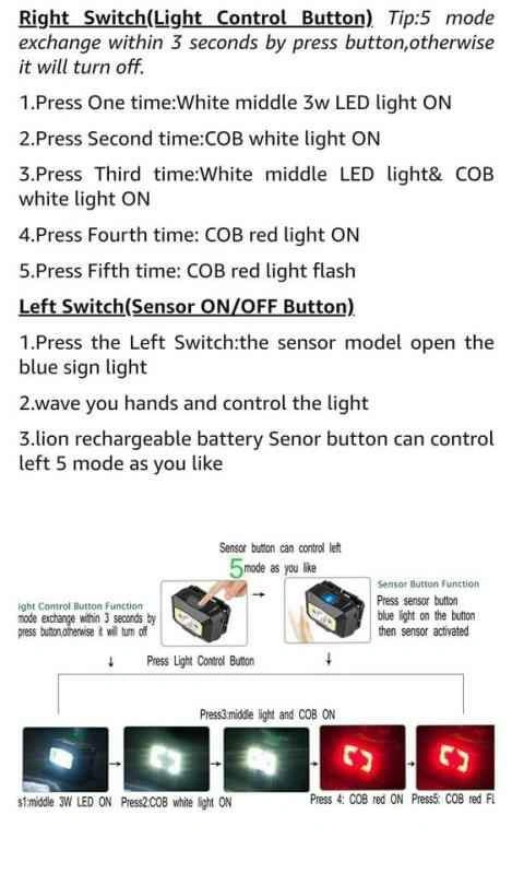 Headlamp with 5 light modes - photo 5