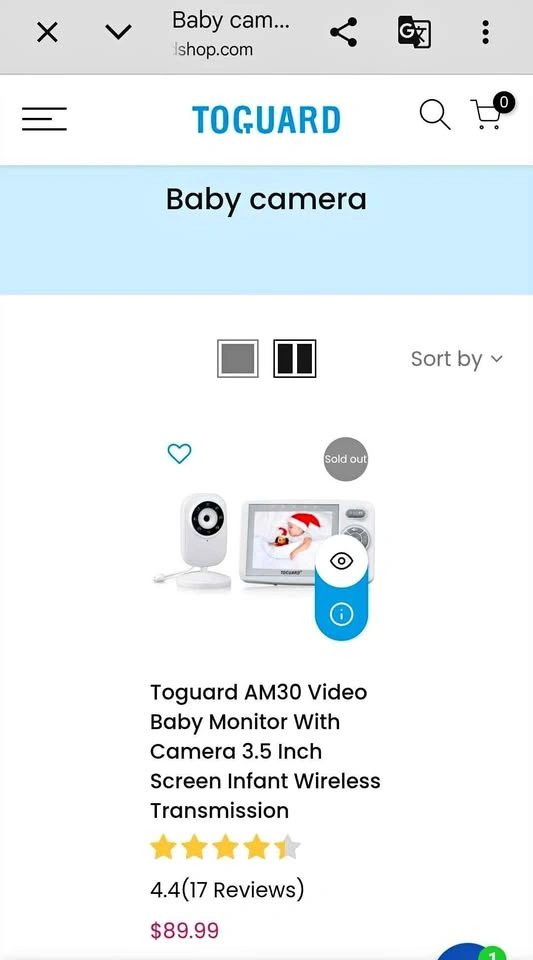 Toguard 3.2" Video Baby Monitor - Verified Working & Complete Se