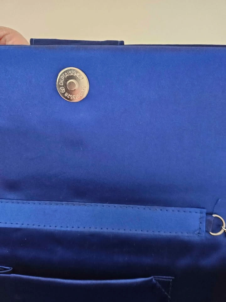 Elegant Navy Blue Satin Bow Clutch – Versatile 2-in-1 Design 🎀 - photo 4