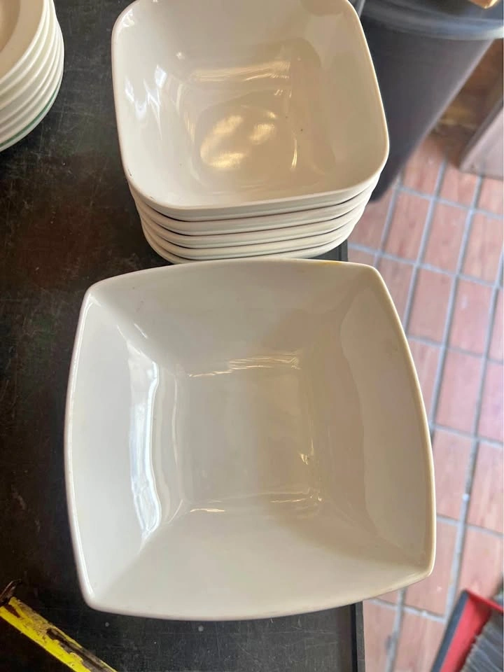 Foraineam Porcelain Square Cereal Bowls 5pcs 5.25”/H2.2” 5pcs 6.