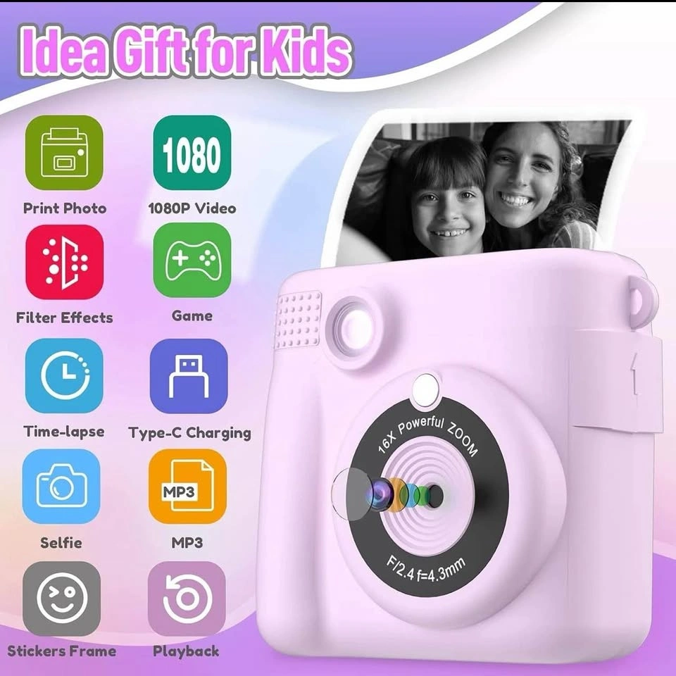Kids Instant Print Camera with 32GB SD Card - Purple - photo 2
