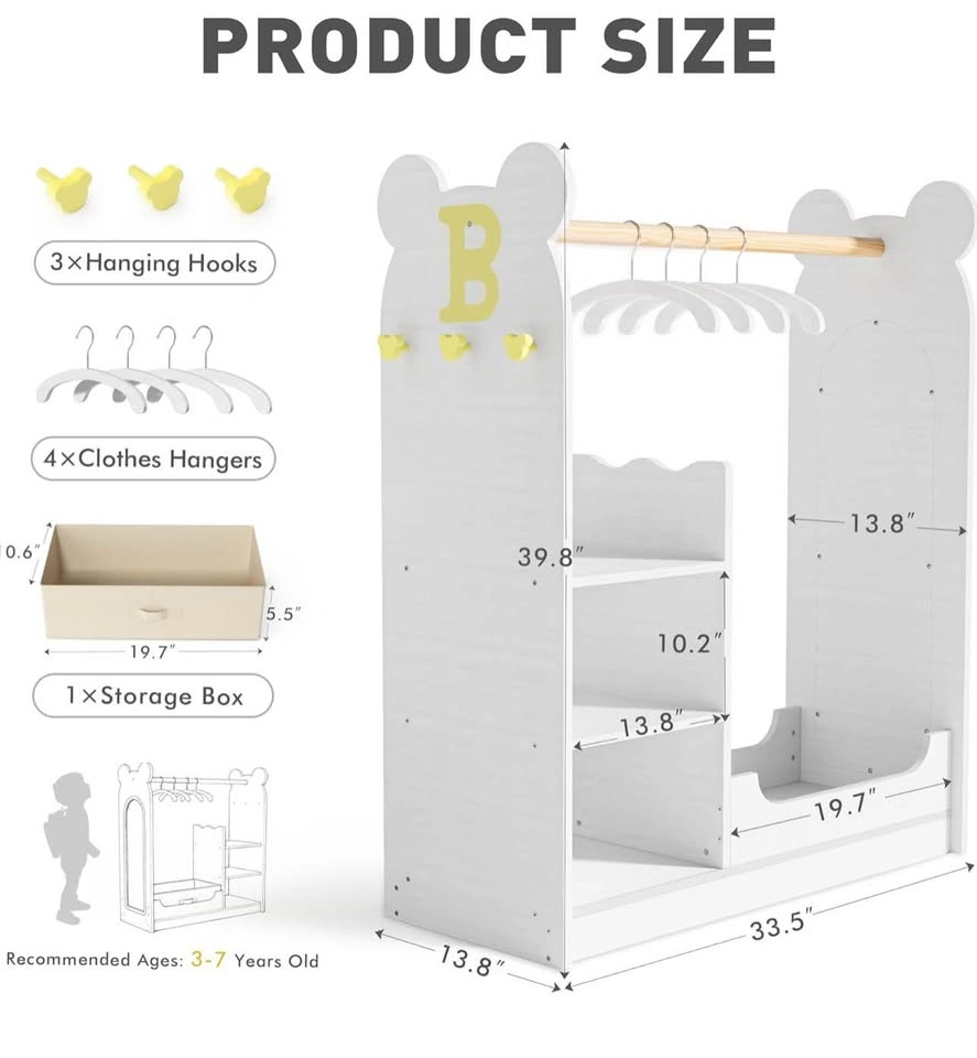 BlueWood Dress Up Storage Kids Wardrobe with Mirror - photo 2