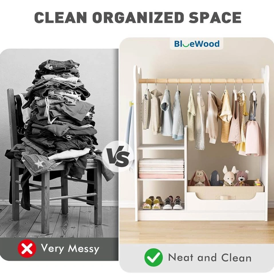 BlueWood Dress Up Storage Kids Wardrobe with Mirror - photo 4