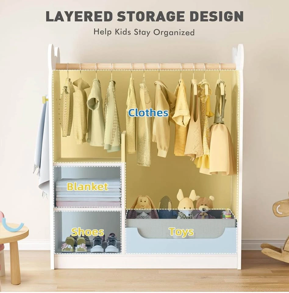 BlueWood Dress Up Storage Kids Wardrobe with Mirror - photo 5