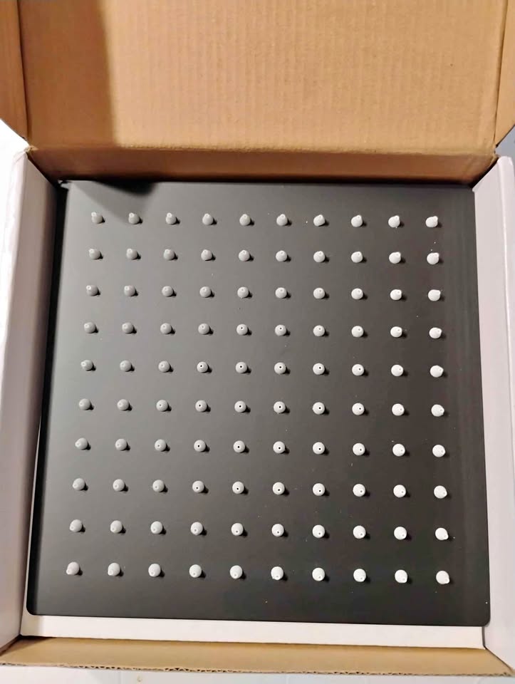 Matte Black Chrome Ultrathin Rainfall Shower Head 8" new