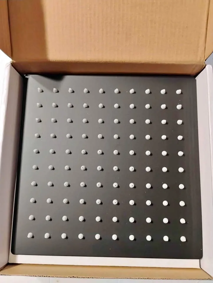 Matte Black Chrome Ultrathin Rainfall Shower Head 8" new thumbnail