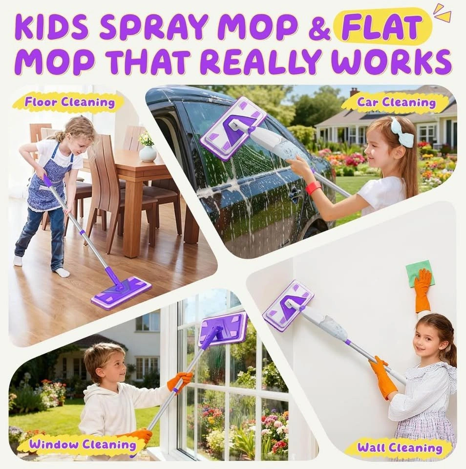 2 Set Toy Mop for Kids - Toddler Real Spray Mop - photo 3