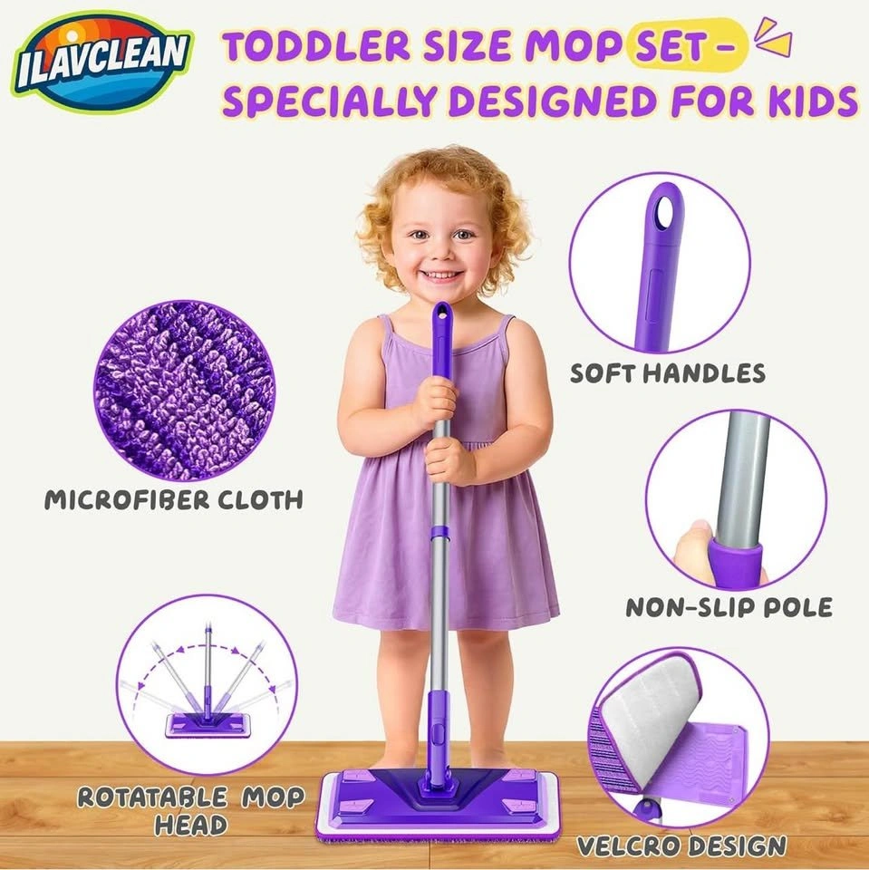 2 Set Toy Mop for Kids - Toddler Real Spray Mop - photo 5