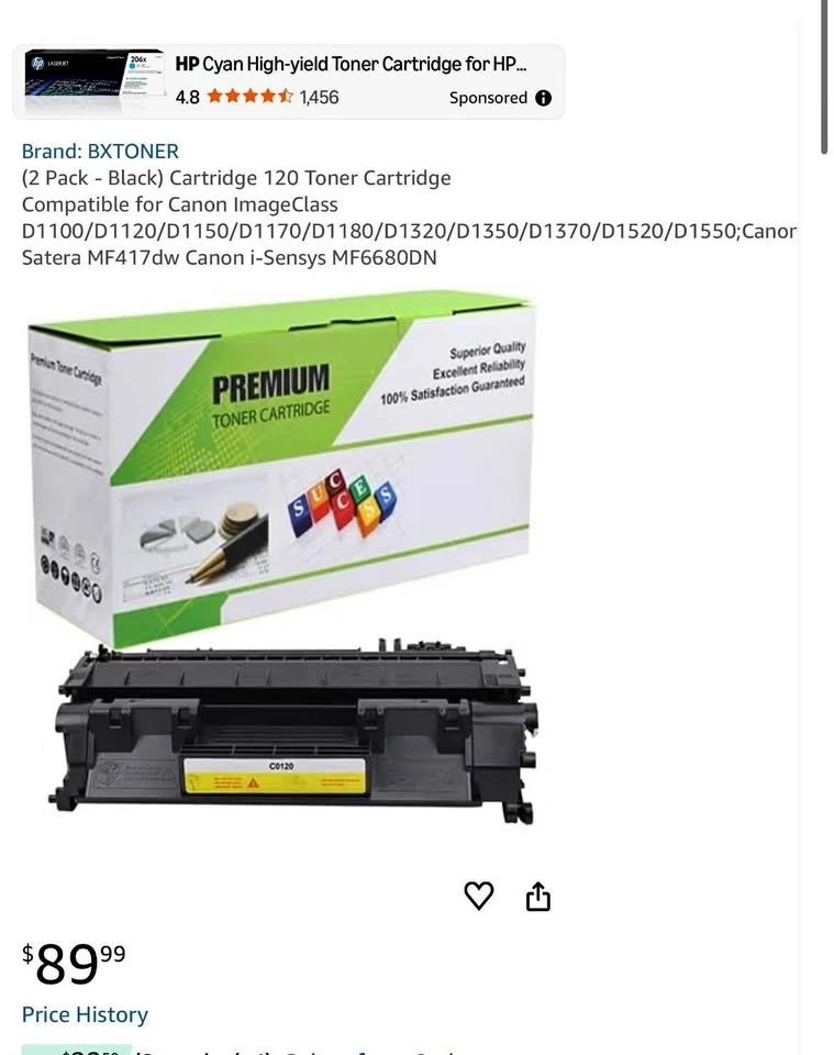 BXTONER Cartridge 120 Toner Compatible (2 Pack Black)