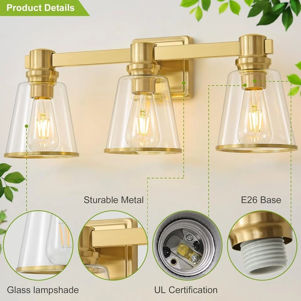 Gold 3-Light Vanity Light Fixture - photo 5