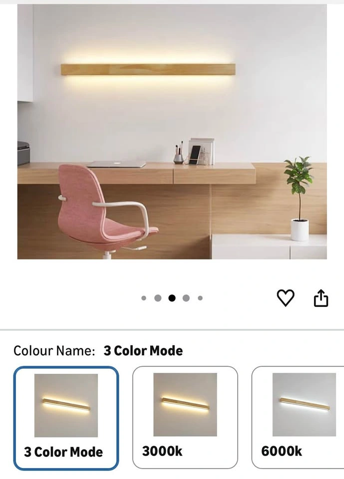 BRAND NEW Wood Linear Wall Light Long Led Wall Sconce - photo 3