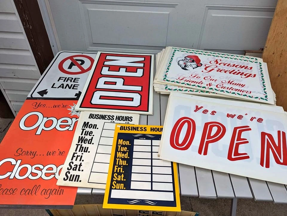 Business window signs