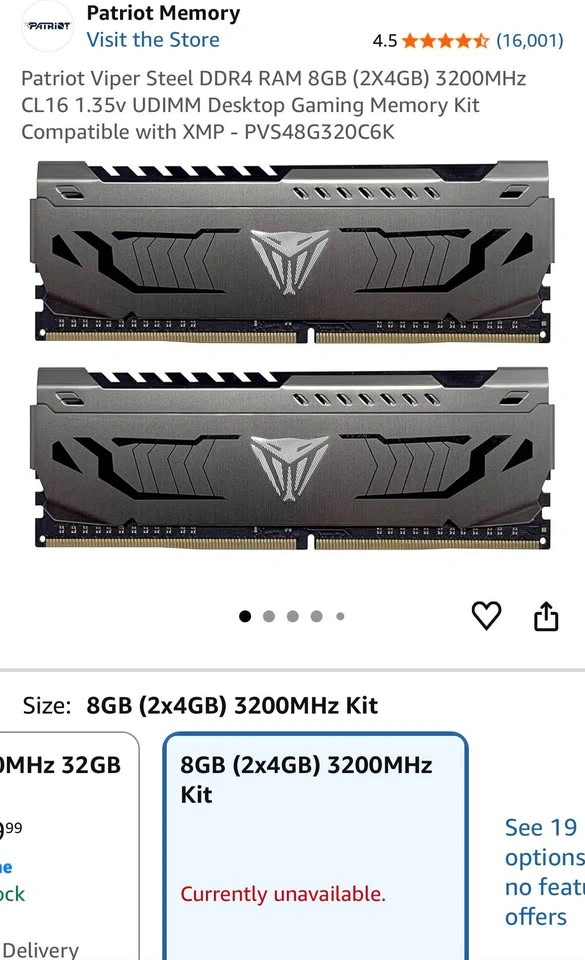 2 X 4 GB 3200Mhz RAM - photo 3