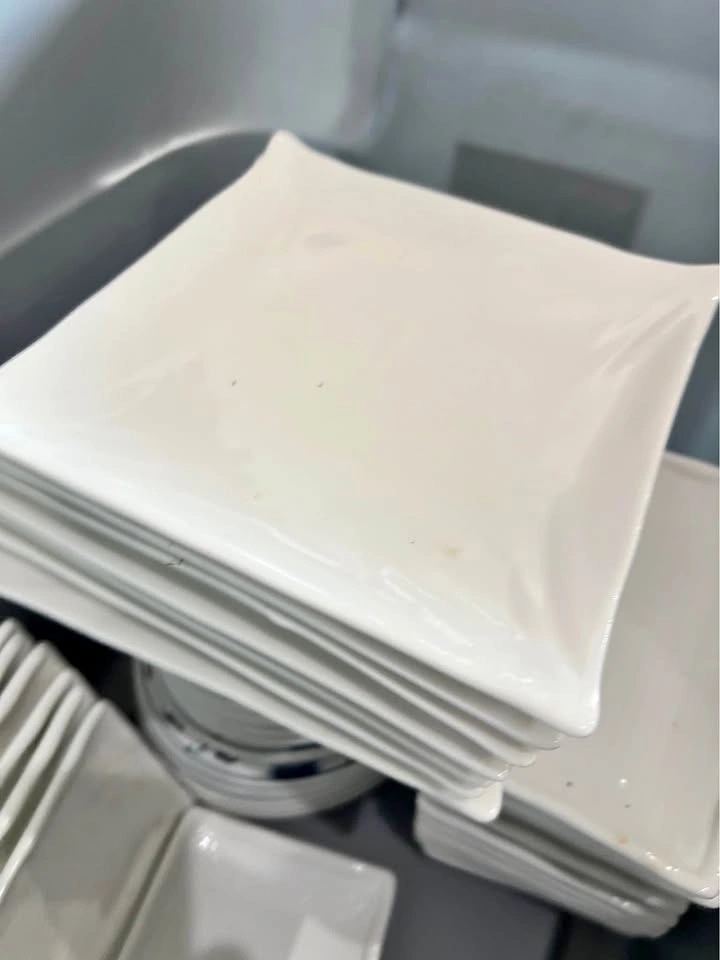 Ceramic Simply White 7.75" Square Appetizer Plate $2 Each