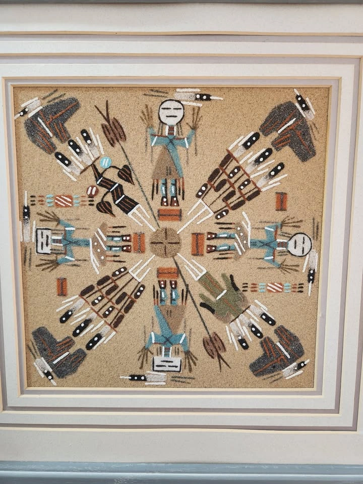 Navajo Sand Painting - "Whirling Logs" Motif - photo 3