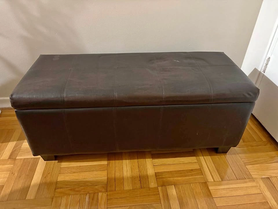 Dark Brown Storage Ottoman