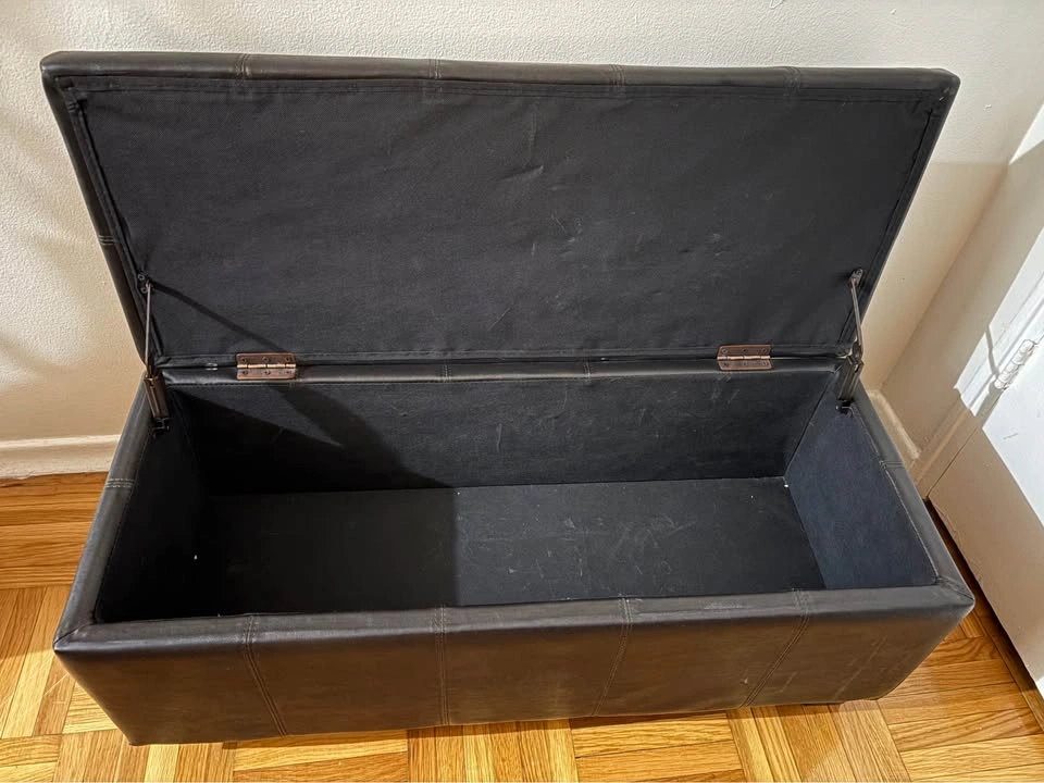 Dark Brown Storage Ottoman - photo 2