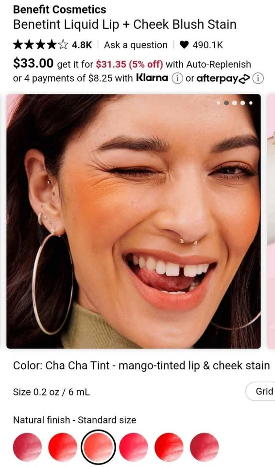 Benefit Cha Cha Tint (Lip & Cheek) - New - photo 4