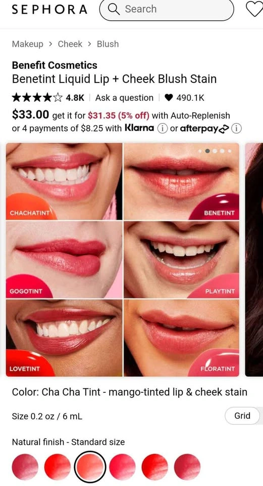 Benefit Cha Cha Tint (Lip & Cheek) - New - photo 5