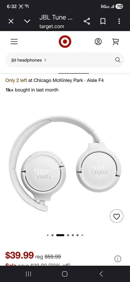 JBL TUNE 520BT Wireless On-Ear Headphones