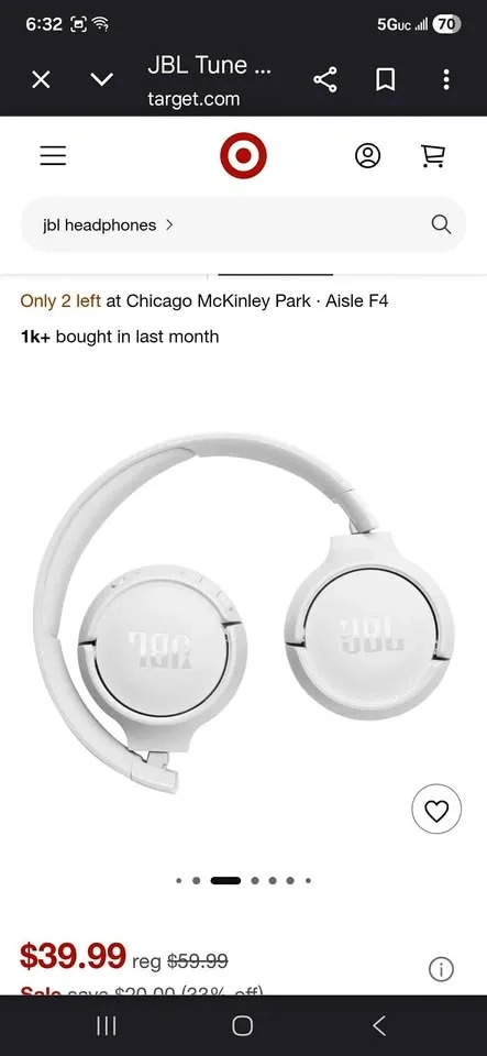 JBL TUNE 520BT Wireless On-Ear Headphones
