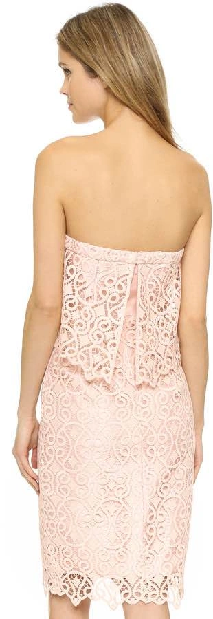 Black Halo Eve Strapless Lace Overlay Dress Blush Pink Size 6 - photo 3