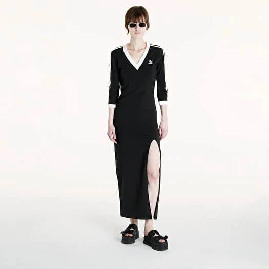 NWT ADIDAS Black V-Neck Three-Stripe Maxi Dress Size Small - photo 5