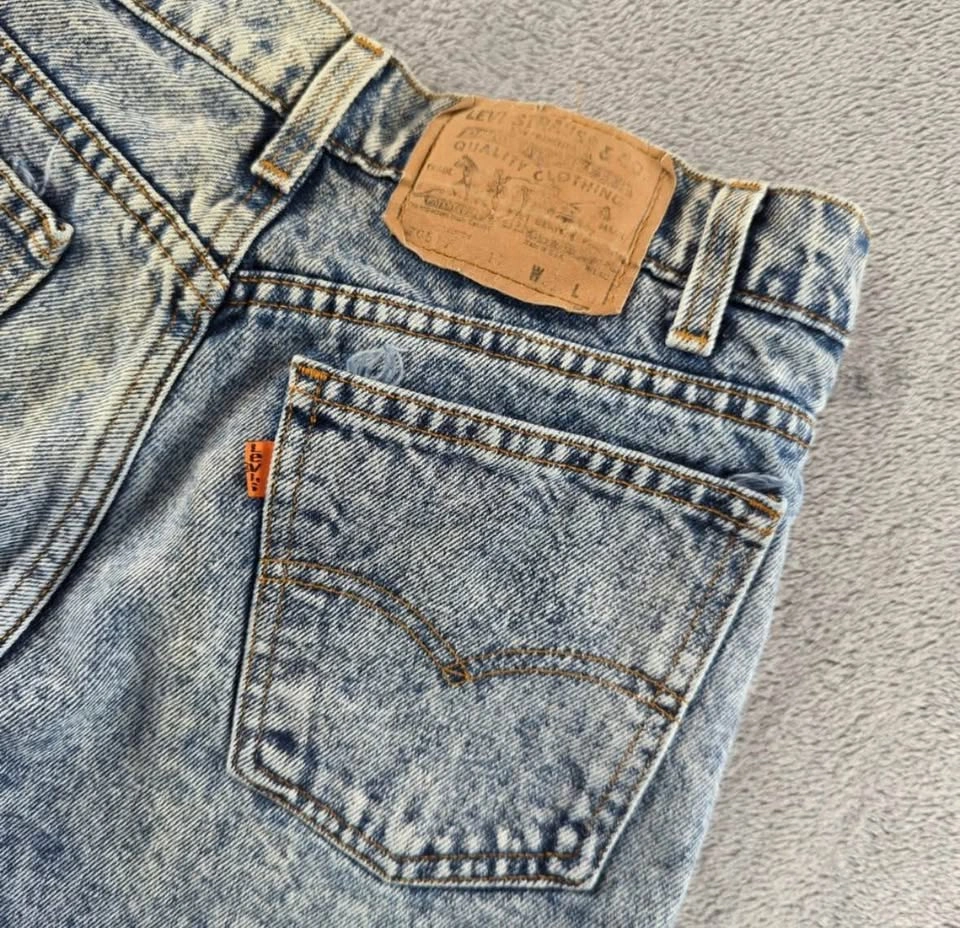 Vintage 80s Levi's Orange Tab Women's Blue Acid-Wash Bootcut Jea - photo 2