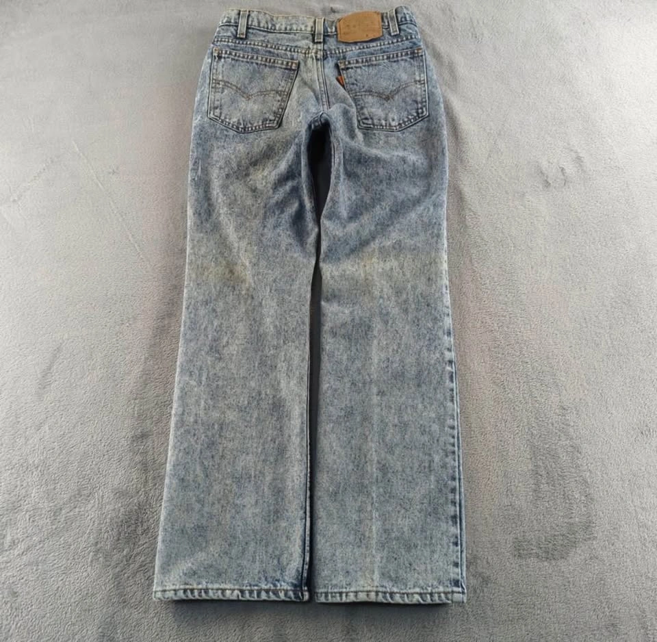 Vintage 80s Levi's Orange Tab Women's Blue Acid-Wash Bootcut Jea - photo 4