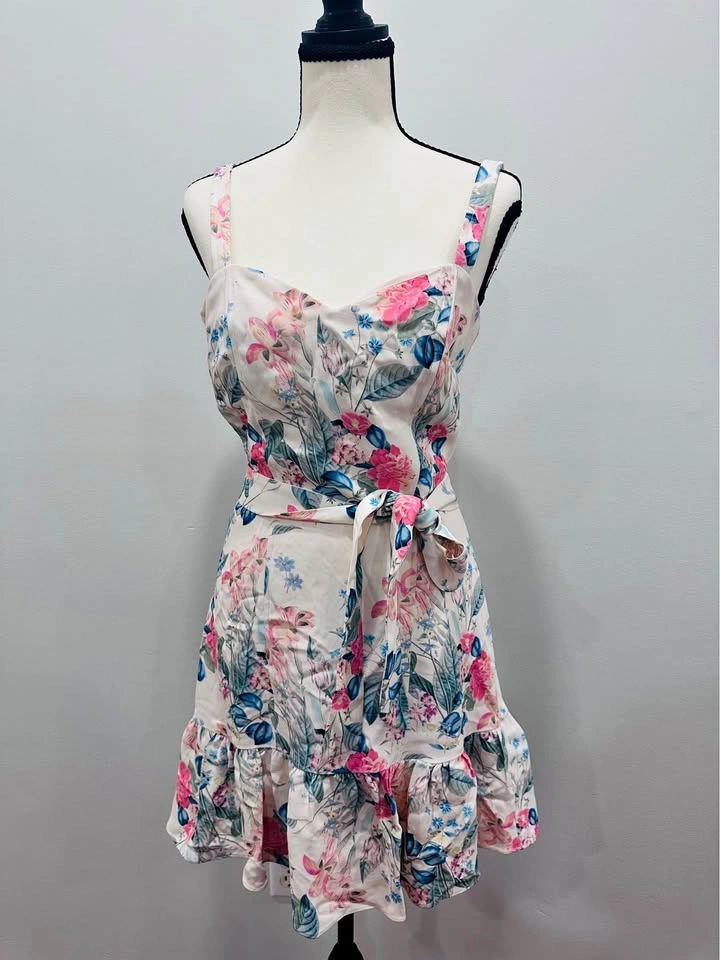 EUC Parker White Floral Mini Dress