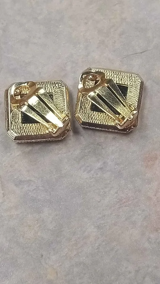 Earrings Clipons Gold Tone Signed SPHINX Vintage Costume Jewelry - photo 5