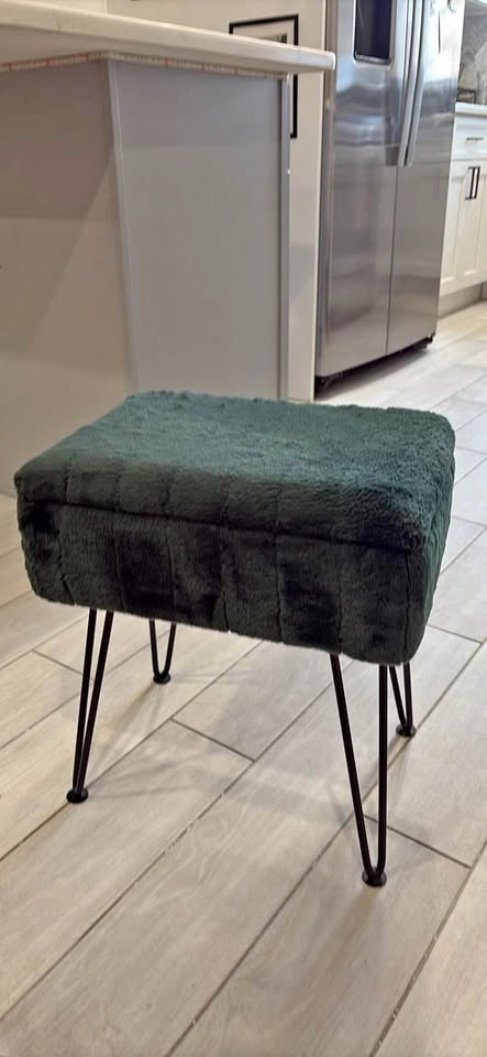 Small green fuzzy stool