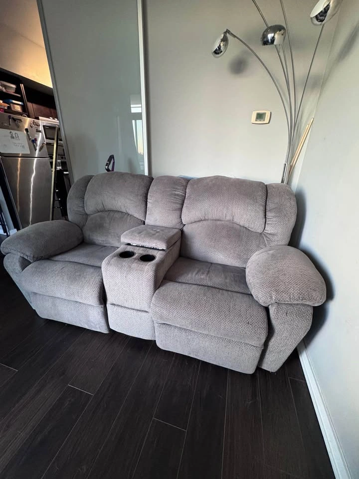 Gray Reclining Sofa - photo 4